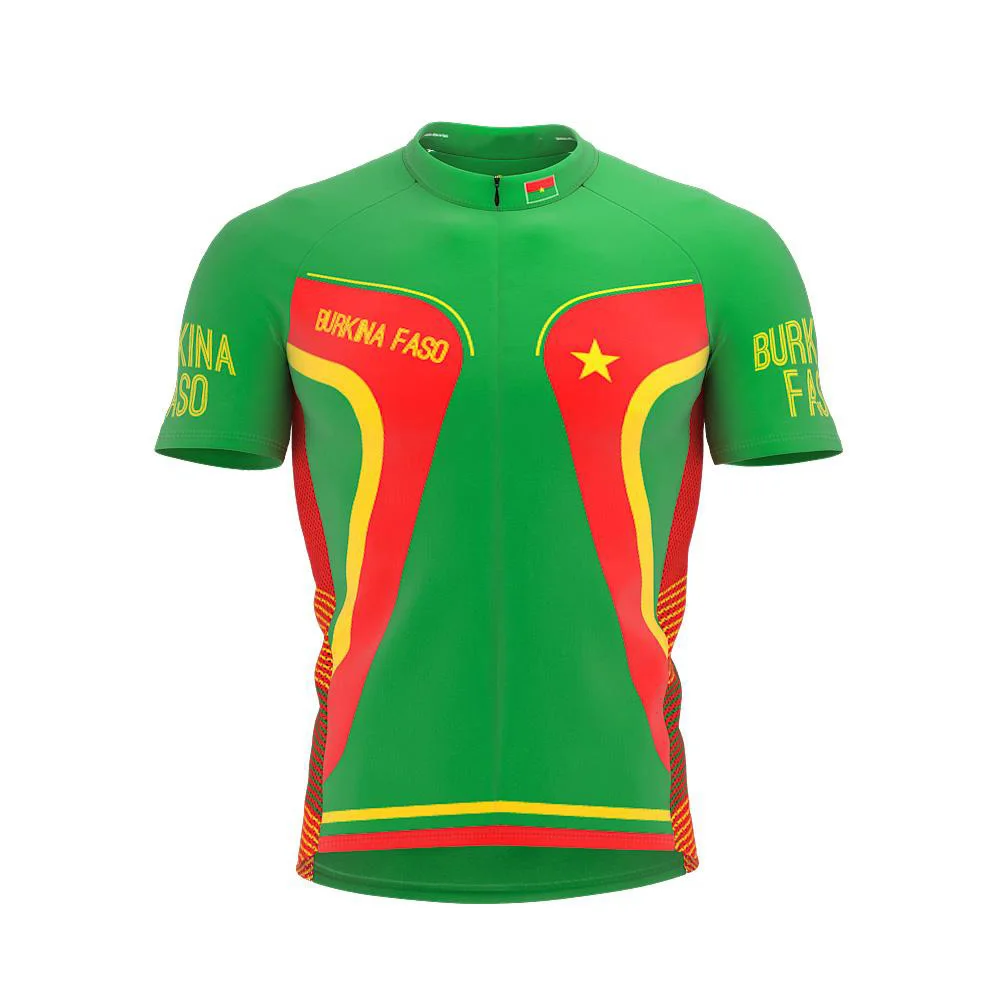 

BURKINA FASO More Style Men classic cycling team short sleeved bike Road Mountain Clothing Maillot ciclismo outdoor bike jersey