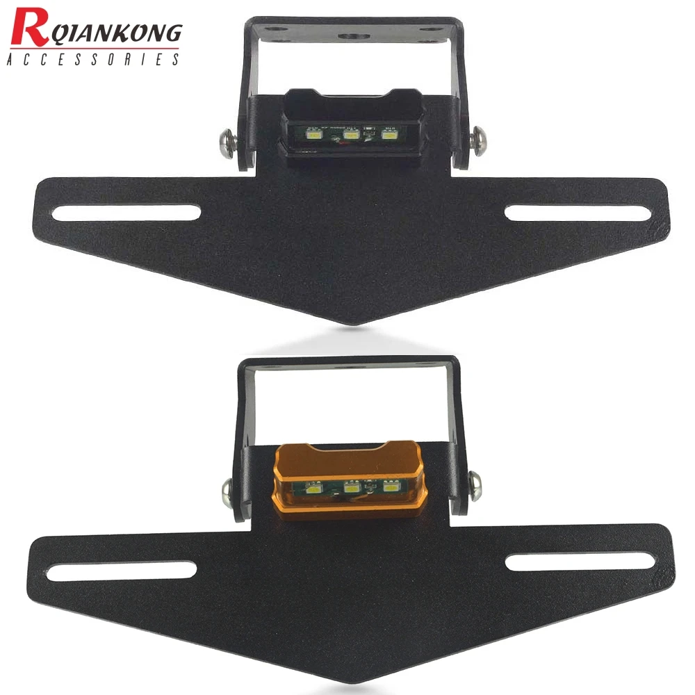 Motorcycle Rear License Plate Tail Frame Holder Bracket with LED Light For DU KE 125 250 390 390Du ke