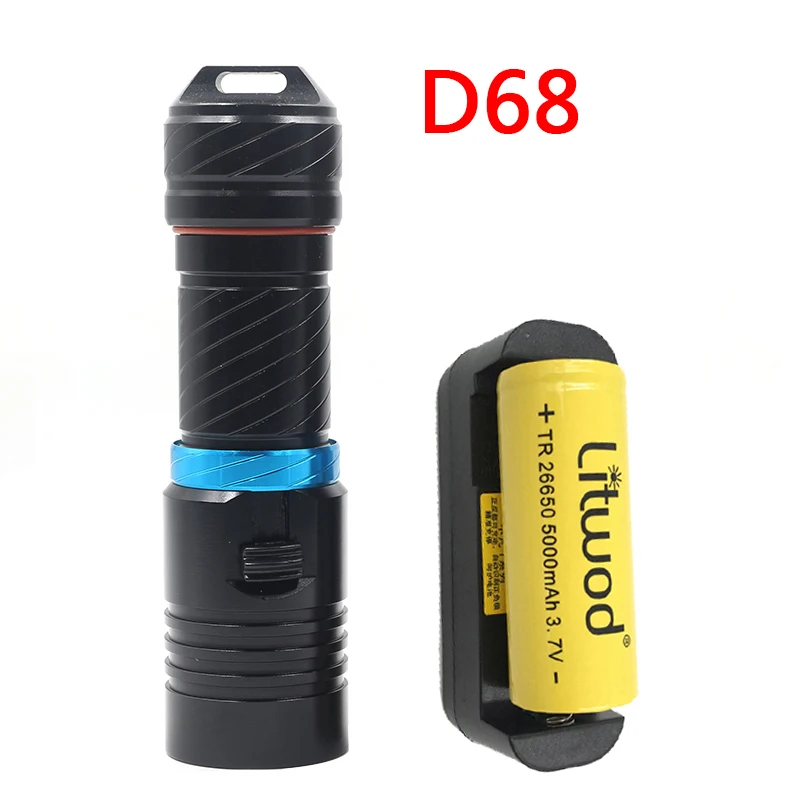 Litwod Z20 D26 Дайвинг светодиодный фонарик XM-L2 U3 на выключенном плавном затемнением водонепроницаемый подводный 150 м на 26650 батарея - Испускаемый цвет: Option E