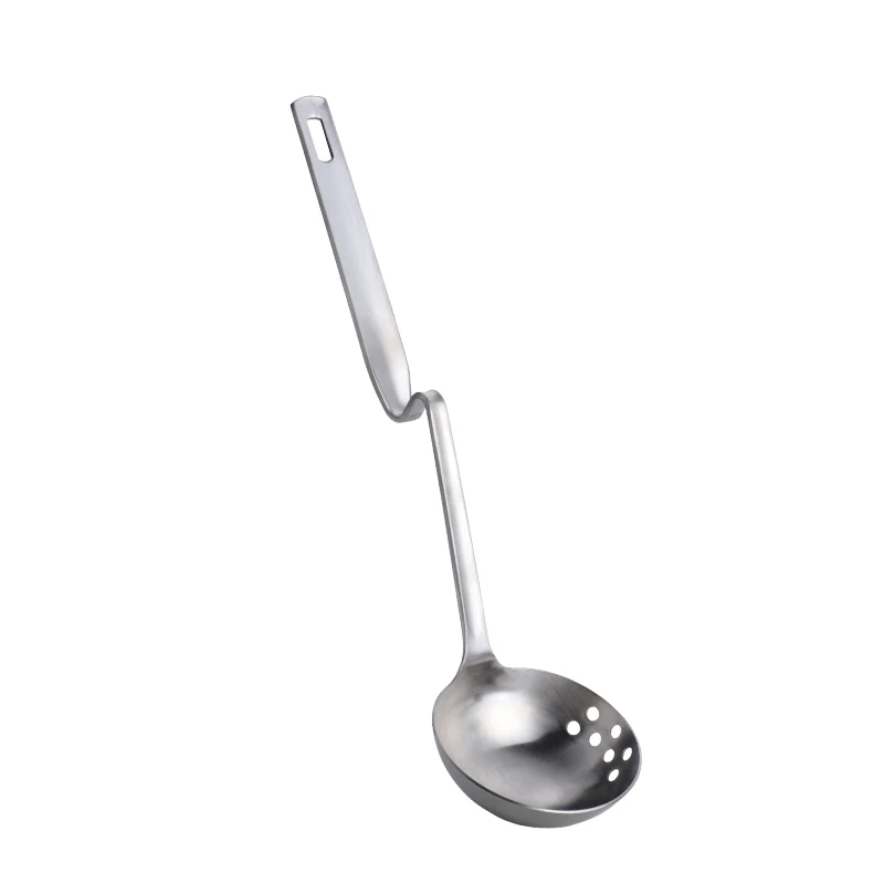 Кухонная посуда кухонный инструмент из нержавеющей стали с длинной ручкой суповая ложка Skimmer медь 2 в1 изгиб горячий горшок суповая ложка суповые ложки дуршлаг - Цвет: Silver