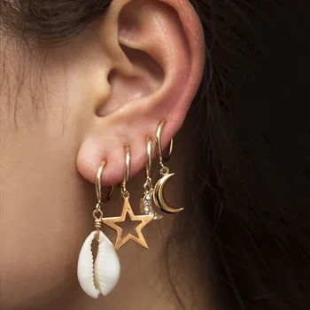 

2020 Earings Brincos Brinco Cross-border Jewelry Personality Diamond Earrings Female Contracted Ear Clip Manufacturer Wholesale