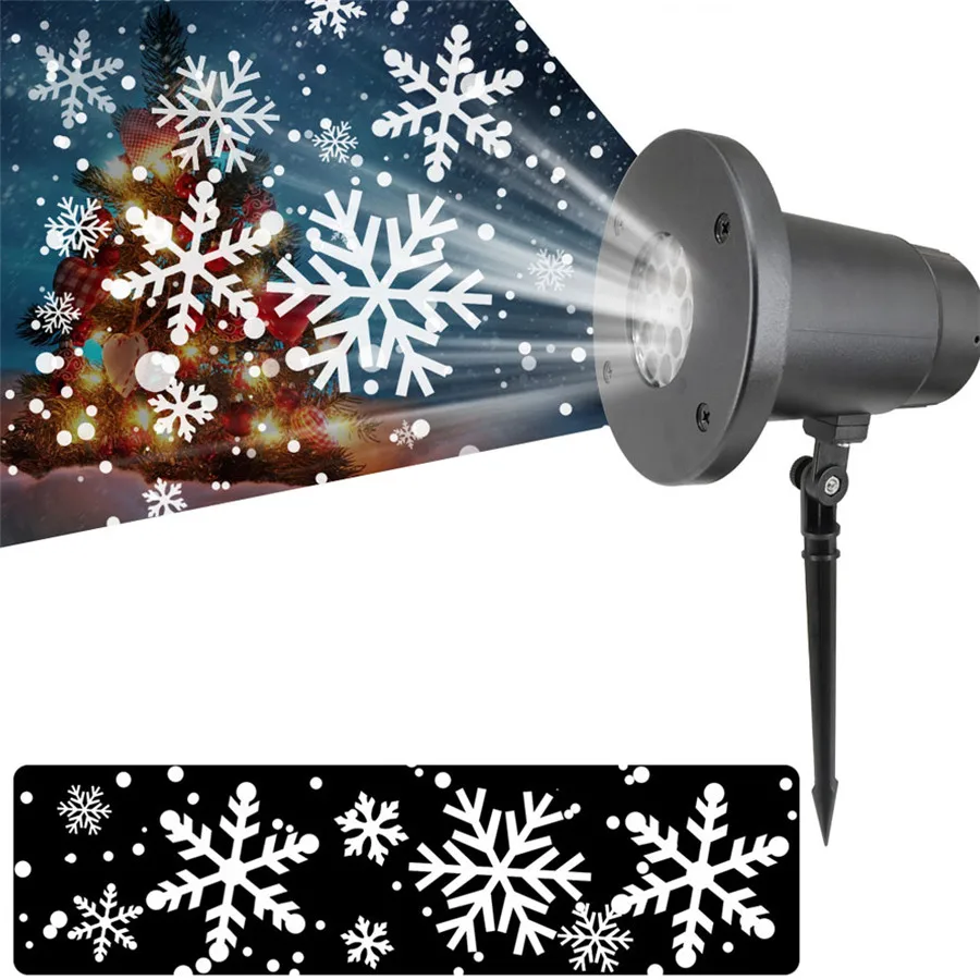 Thrisdar Рождество Снежинка лазерный проектор лампа IP65 открытый снегопад проектор свет вечерние свадебные снежинки лазерный прожектор