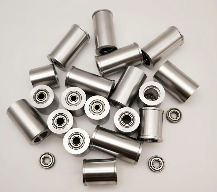 Belt conveyors, belt sander accessories, driven wheels, guide wheels, dual-bearing driven wheels, aluminum alloy driven pulleys