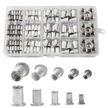 

150PCS Aluminum Alloy Rivet Nut M3 M4 M5 M6 M8 Flat Head Threaded Rivet Insert Nutsert Cap Rivet Nut