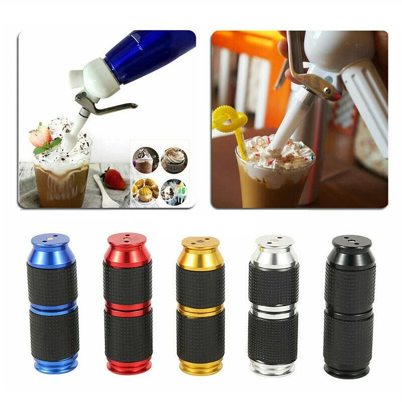 Portable Whipped Cream Cracker Dispenser Mini Rubber Grip Safe Gas Canister Whipping Dessert Tools |