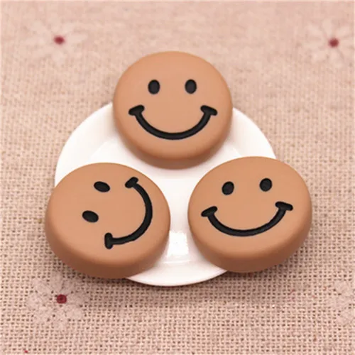 10 шт. 20 мм Смешанные матовые цвета Смола смайлик плоская спина, кабошон DIY Детская клипса украшение для волос - Цвет: brown 10pcs