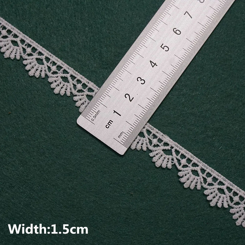 White Cotton Embroidered Lace Trim Ribbons Fabric DIY Handmade Craft Materials Sewing Clothes Apparel Accessories 5yards lace fabric,lace ribbon,lace garment accessories,lace sewing supplies,lace accessories,lace sewing accessories,cotton ribbon,clothing accessories