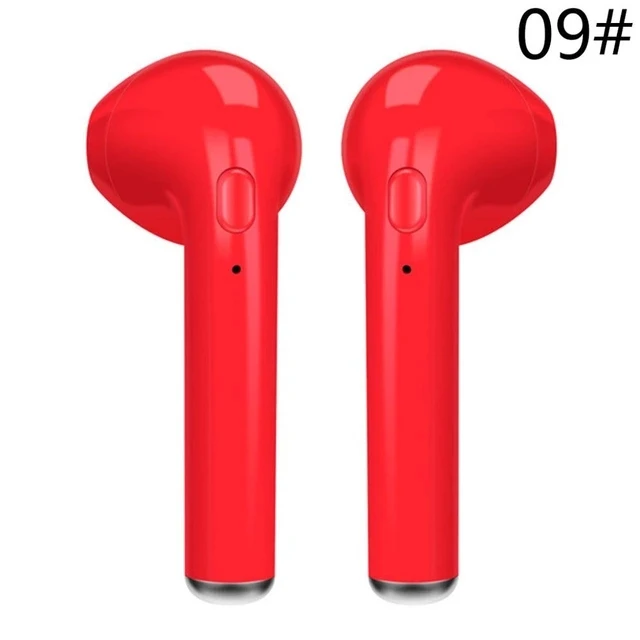red TWS i7s беспроводные Bluetooth наушники-вкладыши стерео наушники для всех смартфонов беспроводные гарнитуры - Цвет: red