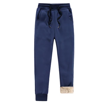 

Mens Athletic Pants Fleece Lined Thick Trousers Casual Loose Warm Joggers for Winter -MX8