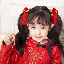 Épingles à cheveux de princesse pour nouvel an chinois, 2 pièces, fleur, papillon, Clips, Barrettes, accessoires pour coiffure, cadeau pour filles