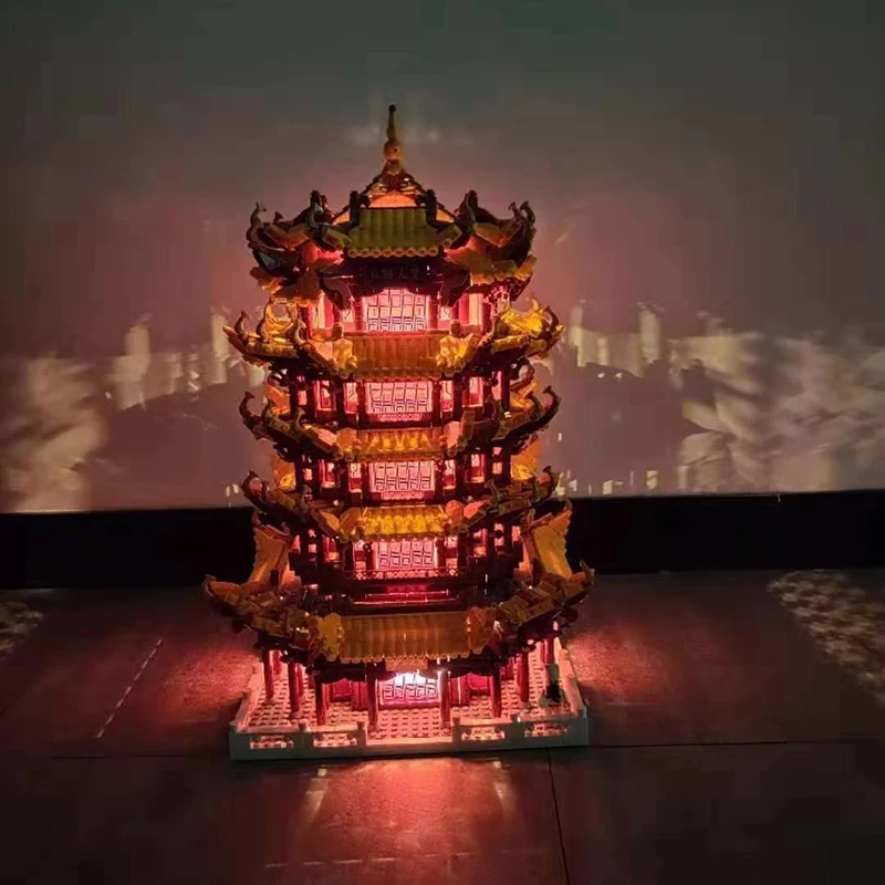 XingBao Новинка 01024 оригинальные креативные строительные серии желтая башня крана с