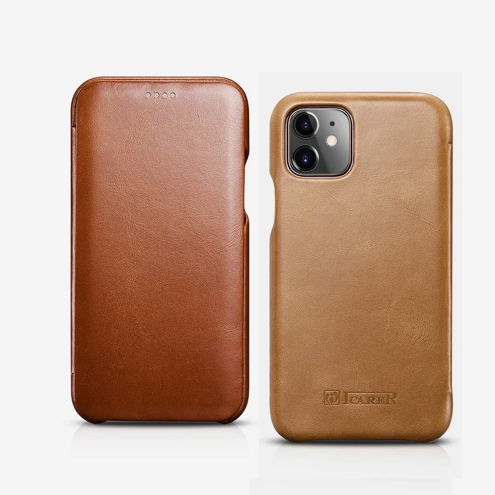Роскошный классический винтажный чехол iCarer из натуральной кожи для iPhone 11 Pro Max, противоударный чехол для iPhone 11 Pro