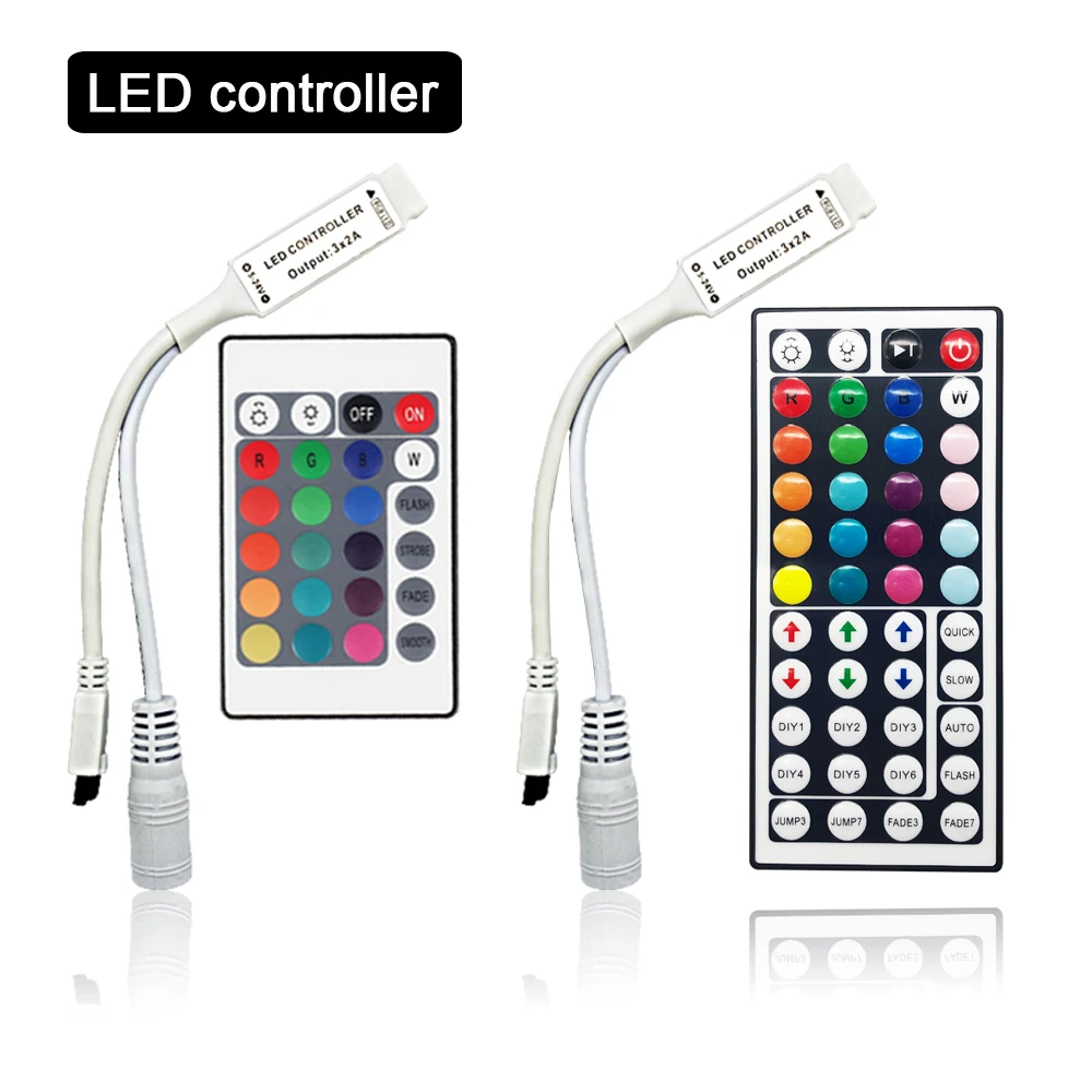 cheap Led Controller 44 Keys 24 Keys LED IR RGB LED Lights Controller IR Remote Dimmer DC12V 6A For RGB 3528 5050 LED Strip