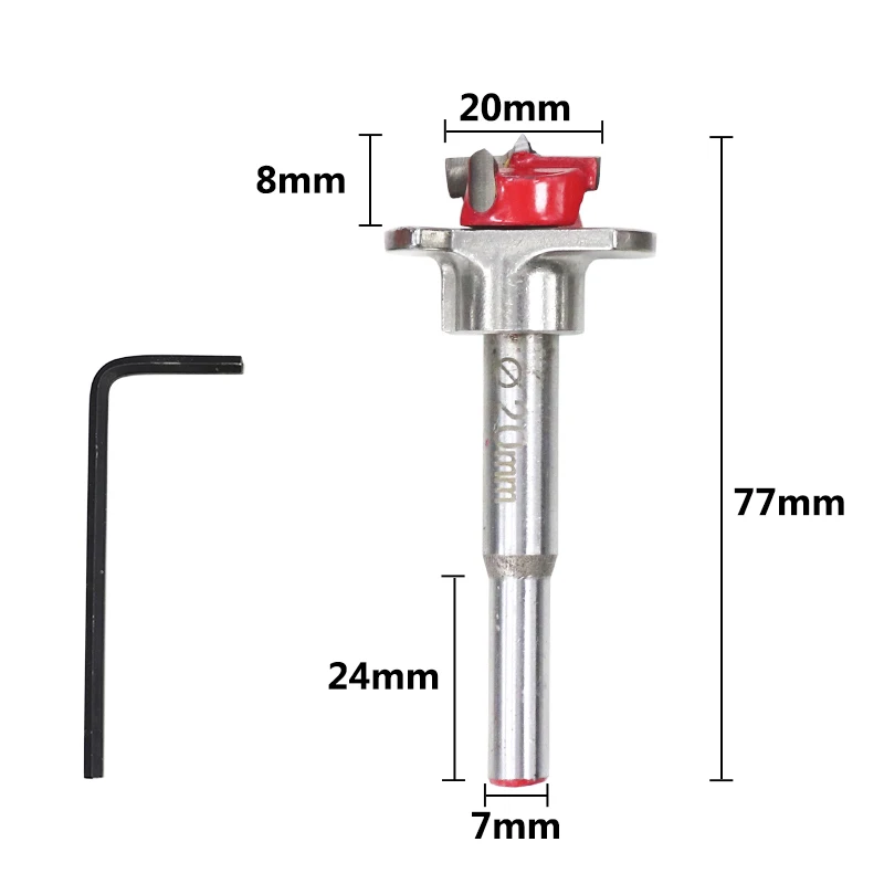 1pc 20mm Drill Bit 15/20/25/30/35 мм регулируемый карбида шнек сверло деревянные Резак шестигранный ключ, дюймовый стандарт ДЕРЕВООБРАБОТКА Кольцевая пила для Мощность инструменты - Цвет: 1pc 20mm Drill Bit