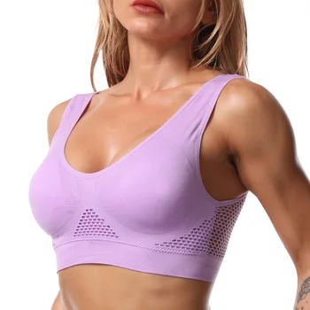 Sports Yoga Bra For Women Unwired Vest Wireless S-6XL Plus Size Backless Push Up Seamless Mesh Top Without Bones Frame Bras 1