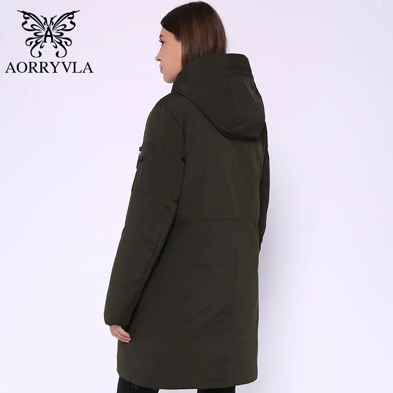 AORRYVLA, зимняя Длинная женская куртка, парка с капюшоном, ветрозащитная куртка с воротником, Толстая Теплая Повседневная зимняя женская модная куртка