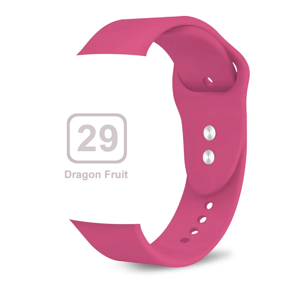 Силиконовый ремешок для Apple Watch 38 мм 42 мм iwatch 5 ремешок 44 мм 40 мм спортивный браслет резиновый ремешок для iwatch 4 3 2 1 - Цвет ремешка: Dragon fruit