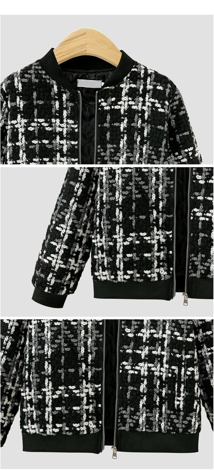 4XL 5XL плюс Размер зимние шерстяные пальто и куртки для женщин модная уличная Женская свободная бейсбольная куртка в клетку верхняя одежда
