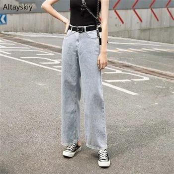 

Jeans Women Solid Simple Pockets All-match High-quality Korean Style Elegant Daily Leisure 2020 New Ladies Womens Students Chic
