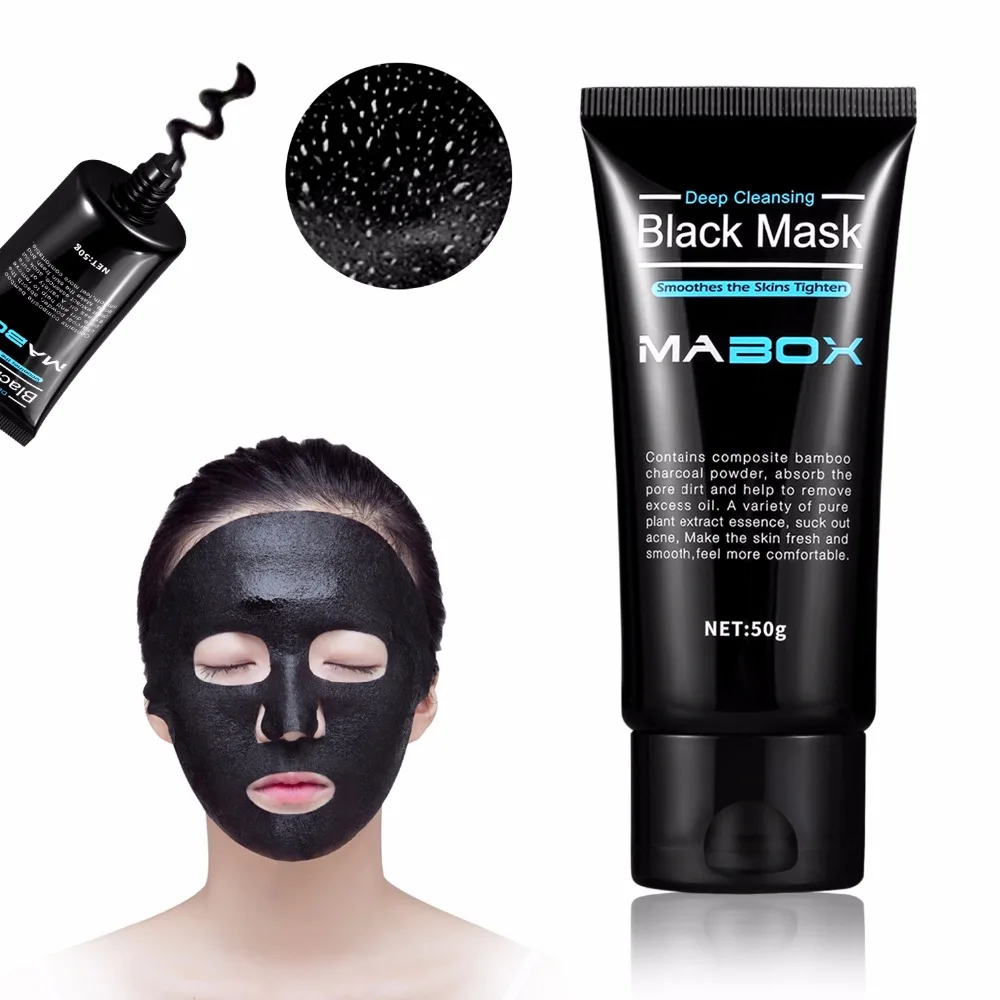 Черная маска для удаления угрей из бамбукового угля, Очищающая маска для удаления угрей, глубокое очищение для акнескаров, пятен, морщин, лица