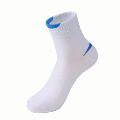White A 3 пар/лот = 6 шт., мужские Модные носки, черные, белые, серые хлопковые впитывающие пот однотонные спортивные мужские носки, повседневные мужские носки - Цвет: White A