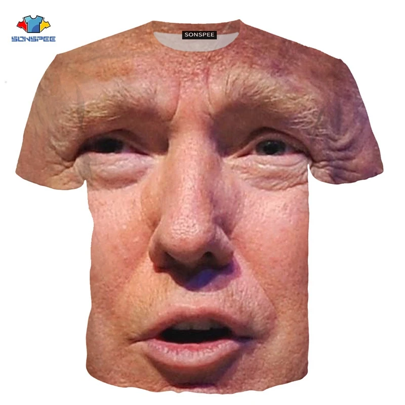SONSPEE футболка с Дональдом Трампом футболка с 3D забавными мышцами и Трампом модная мужская одежда в стиле хип-хоп Детская рубашка мужская рубашка с американским рисунком
