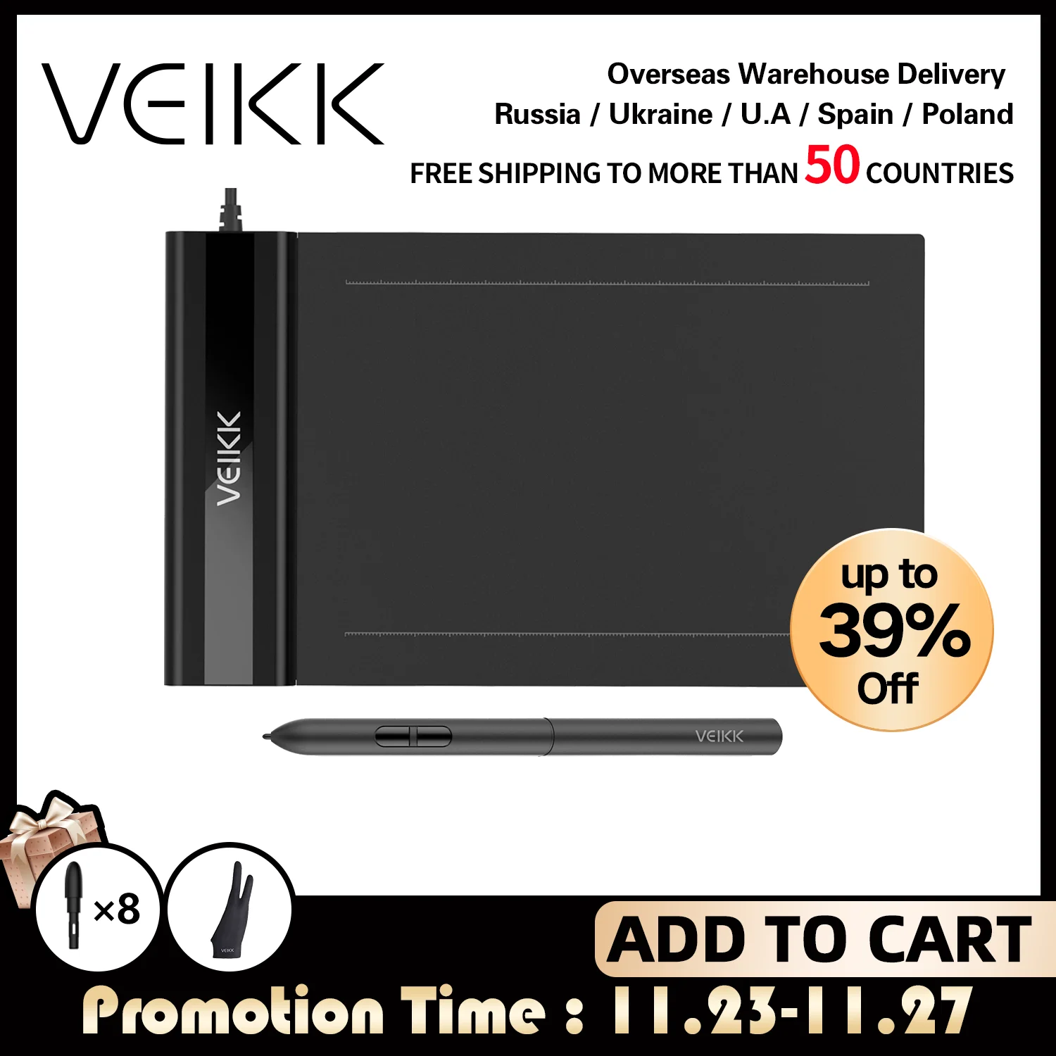 Графический планшет VEIKK S640 для рисования устройство создания рисунков и