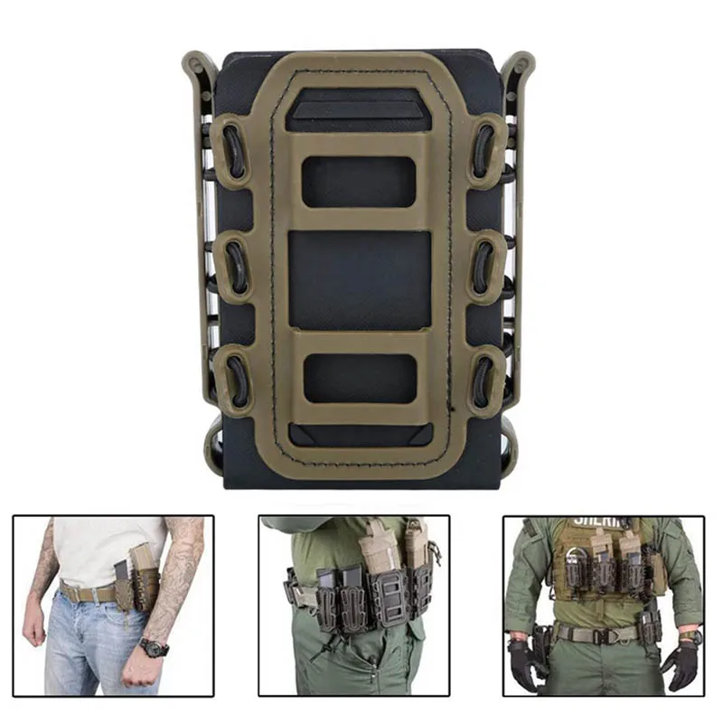 thumbnail image 2 of MOLLE Magazine Pouch - Holds 5.56, 7.62, Or 9mm Mags, Tactical Dump Pouch For Vest/Belt 2 of 13