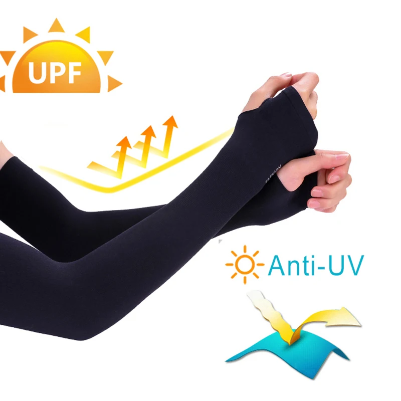 Sun Protection Arm Sleeves Arm Sleeves Cooling Arm Sleeves 2pcs Arm Sleeves Mangas Ice Fabric Summer Sports UV Sunscreen Protection Running Cycling Driving Sleeve