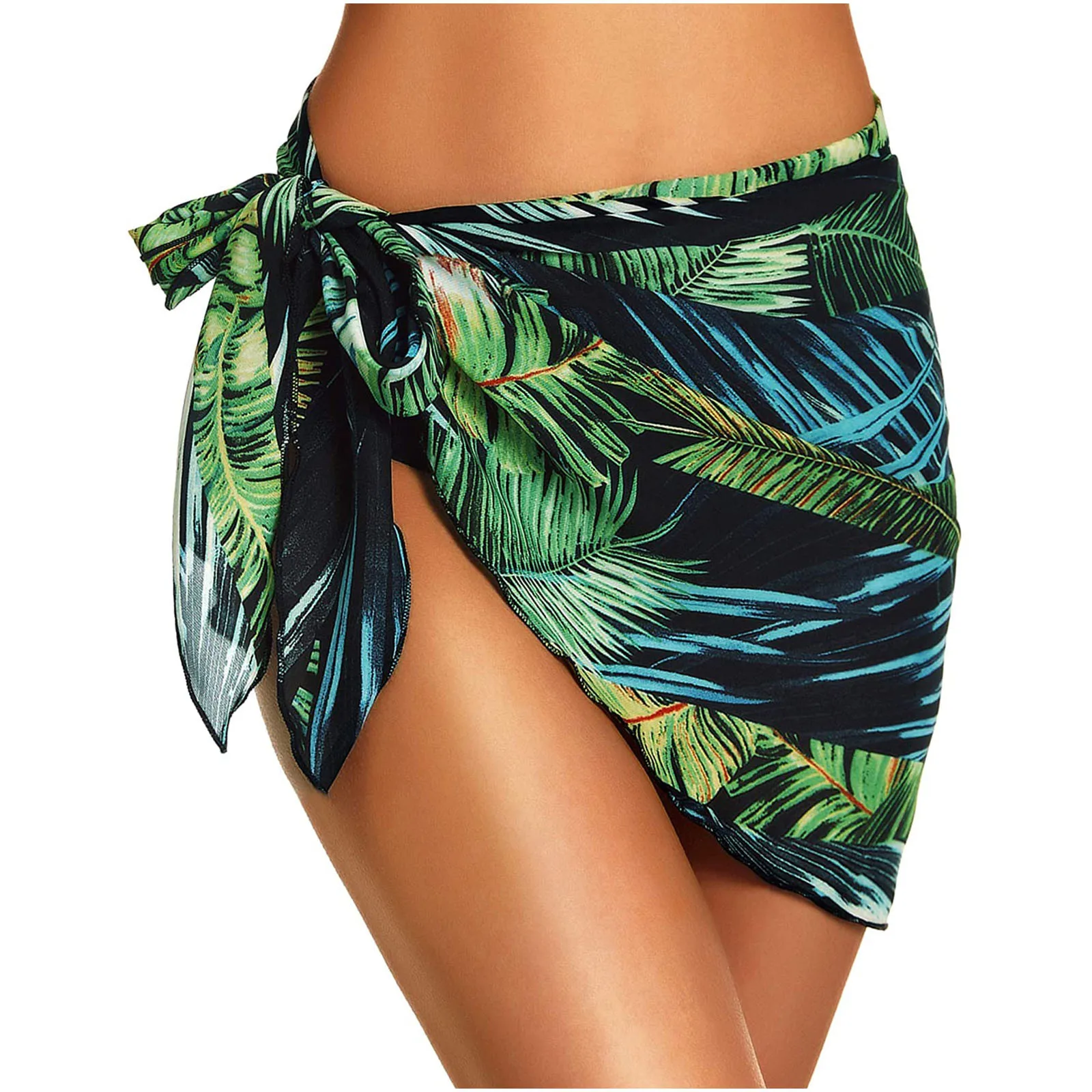 Sarong corto de gasa pura para mujer, pareo de gasa pura para playa, verano # Y7