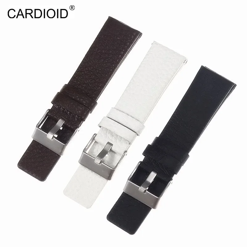 

Leather lychee strap for Diesel 20 22 24 26 27 28 30 32mm DZ7313 DZ7322 DZ7257 watch bracelet bands black brown with buckle