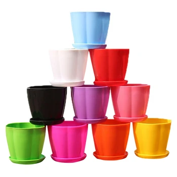 

15 Set Pp Plant Pot Flower Pots with Saucers Seedling Nursery Transplanting Planter Container for Garden Decor