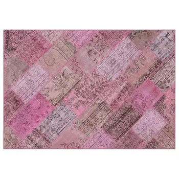 

Handmade Pink Vintage Overdyed Patchwork Area Rug 160x230 Cm-5'3''X7'7''