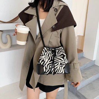 

Zebra Printed Crossbody Bags Summer Lady Shoulder Handbags Canvas Small Female Simple Totes for Women 2020 Trend