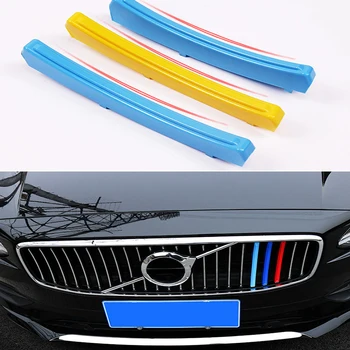 

3pcs Auto Car M3 Sweden Colors Front Grill Covers For VOLVO S60L S90L XC40 XC60 XC90 XC70 V90 CC S90 S60 S40 V60 Accessories