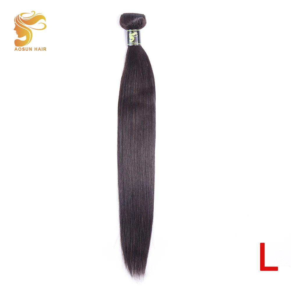 

AOSUN HAIR Brazilian Straight Human Hair Extensions 8-30inch Natural Color 1 Piece Hair Weave Remy Hair Bundles Free Shipping