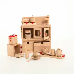 Экспорт из Японии детский деревянный игровой дом игрушки строительные блоки без краски модель кухня готовка игрушка из цельного дерева