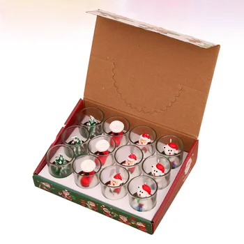 

12pcs Christmas Table Decoration Cup Candle Set Christmas Candle Creative Desktop Ornament for Scene Layout (Colorful)