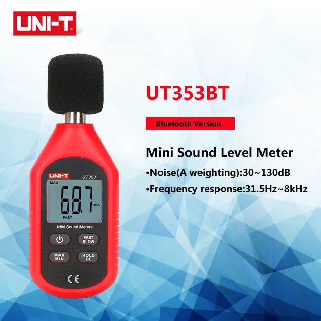 UNI-T UT353BT измеритель уровня звука цифровой шума Bluetooth 30-130dB децибел мониторинг |