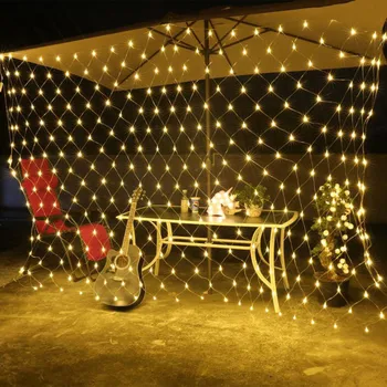 

EU 220V 2x2M 3x2M 6x4M LED Net Mesh Fairy String Light Garland Window Curtain Christmas Fairy Light Wedding Party Holiday Light