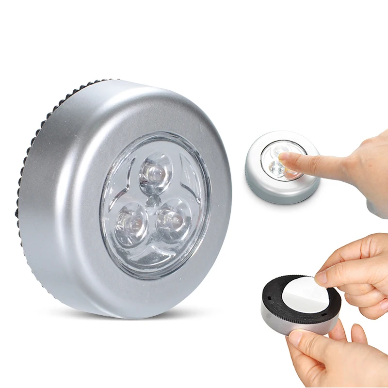 Detachable Back Sticky Wall Light Closet/Door/Bedroom LED Touch Night Light Lamp 