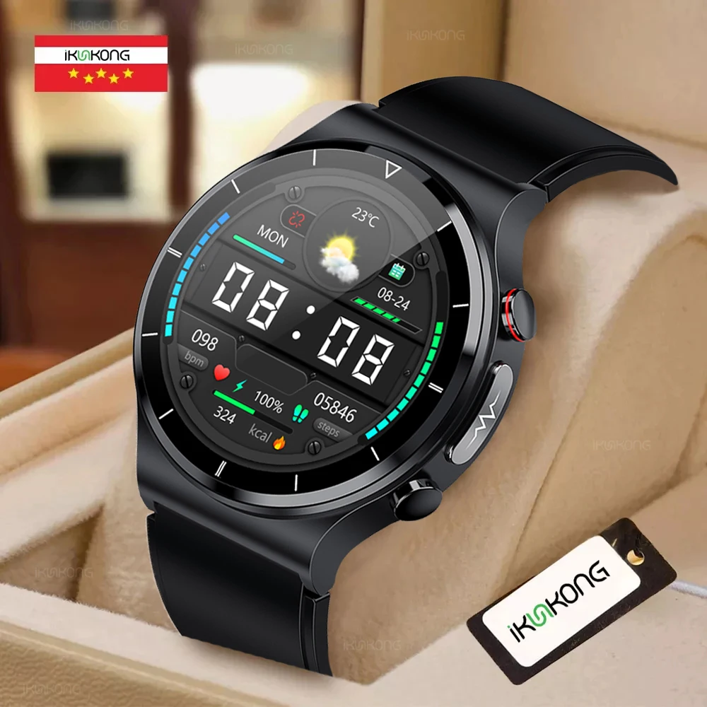 Thermometer Smart Watch 360*360 HD Full Touch Screen ECG Heart Rate