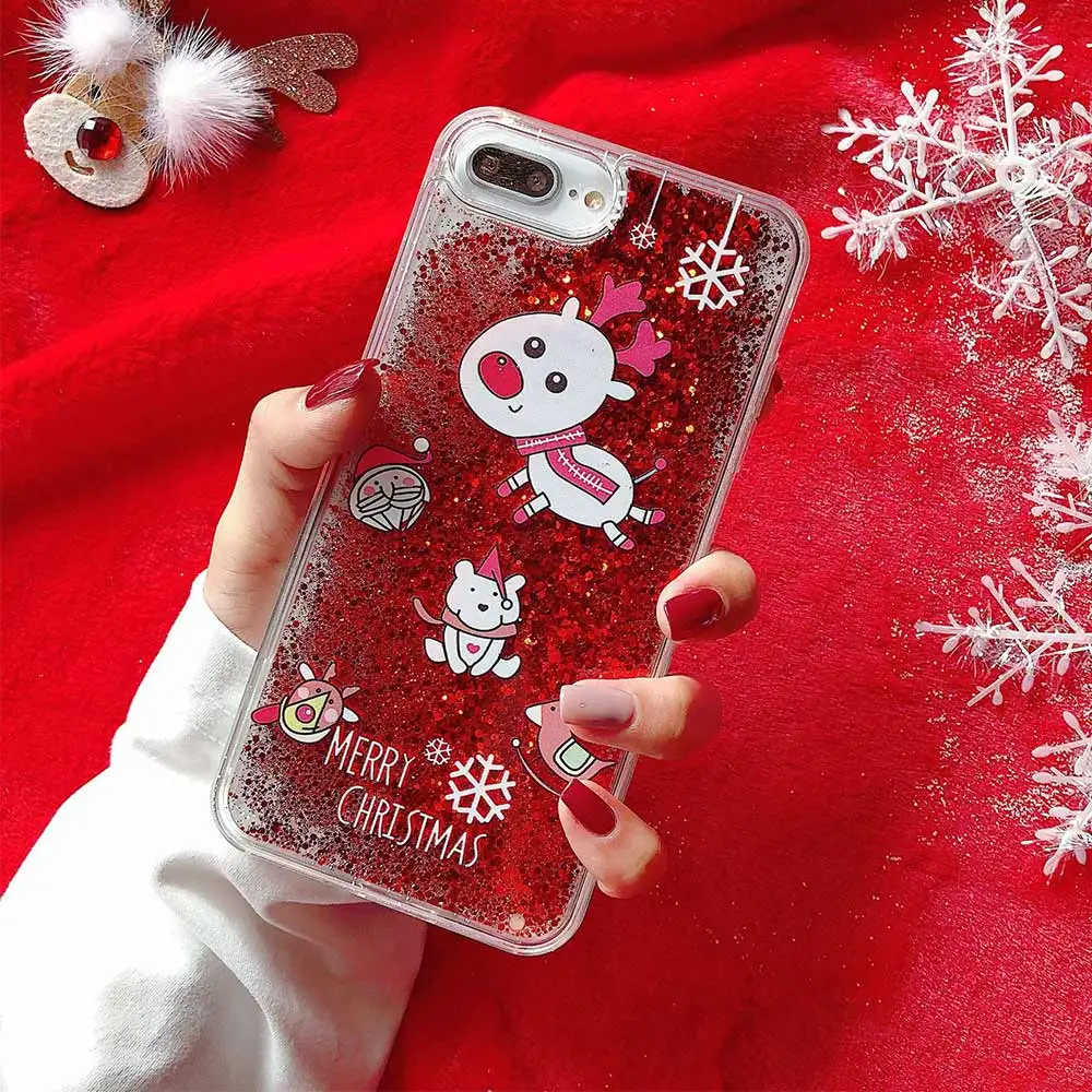 Чехол KISSCASE на Рождество и новый год для iPhone XS MAX XR X 8 7 чехол с зыбучим песком Санта