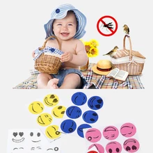 6 шт. анти наклейки от комаров Пластырь от комаров смайлик анти наклейка антимоскитная Отпугиватель детская ловушка для летающих насекомых