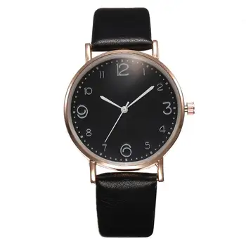 

Top Style Fashion Women's Luxury Leather Band Analog Quartz WristWatch Golden Ladies Watch Women Dress Reloj Mujer Black Clock
