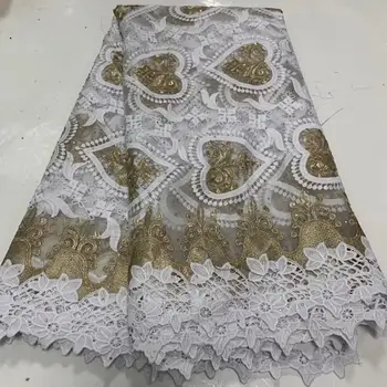 

2020 The latest royal party dress with Nigerian, French and Swiss bari lace, newly designed African Guipure lace fabric