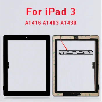 

20Pcs/lot For iPad 3 Touch Screen Glass Digitizer assembly A1416 A1403 A1430+home button +adhesive+camera holder
