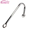 IKOKY Metal Anal Hook With Ball Prostate Massager Butt Plug Anus Dilator Stainless Steel Sex Toys For Men Women Gay 1