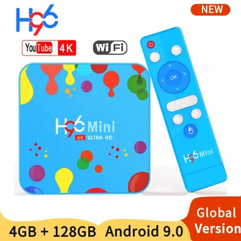 

H96 Mini Android 9.0 Smart TV Box Allwinner H6 4G 128G 6K H.265 2.4G&5GHz Dual Wifi Google Player Youtube Netflix Media Player