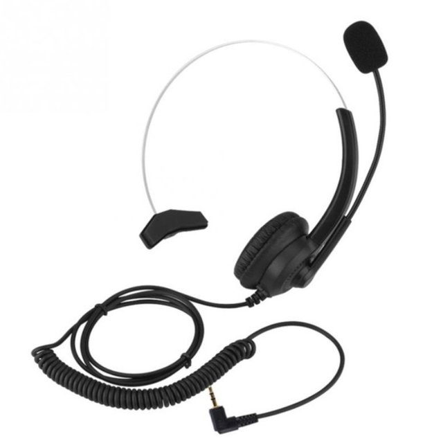 Center Headset With Microphone 2.5/3.5mm Plug Telephone Voice Interphone Headphone For Computer PC Game Volume Control